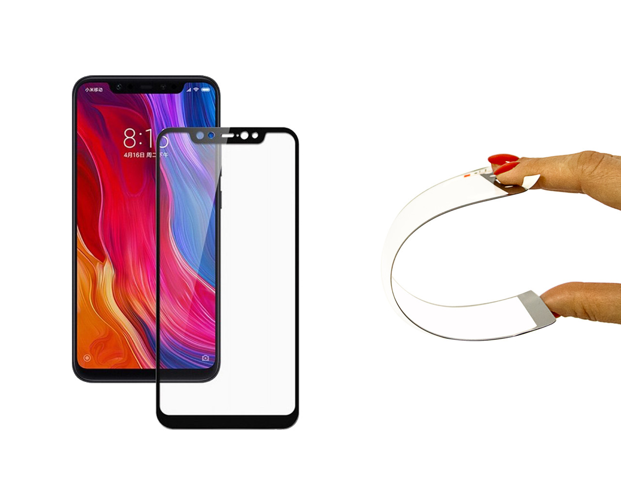 

Защитное 5D cтекло Nano Flexible GLASS ITOP для Xiaomi Mi 8 Full Cover Черный
