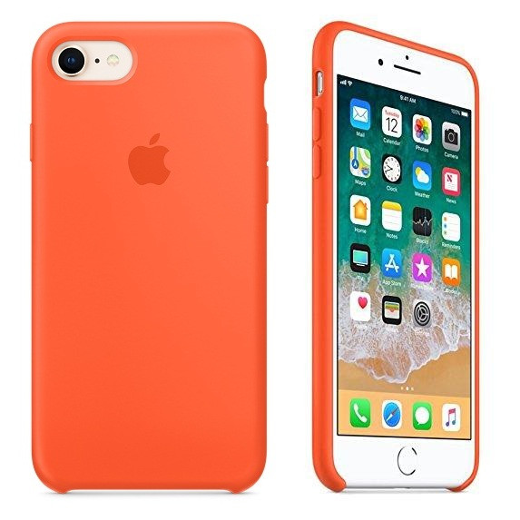 

Чехол силиконовый на айфон Silicone Case для iPhone 7 8 SE 2020 apricot оранжевый