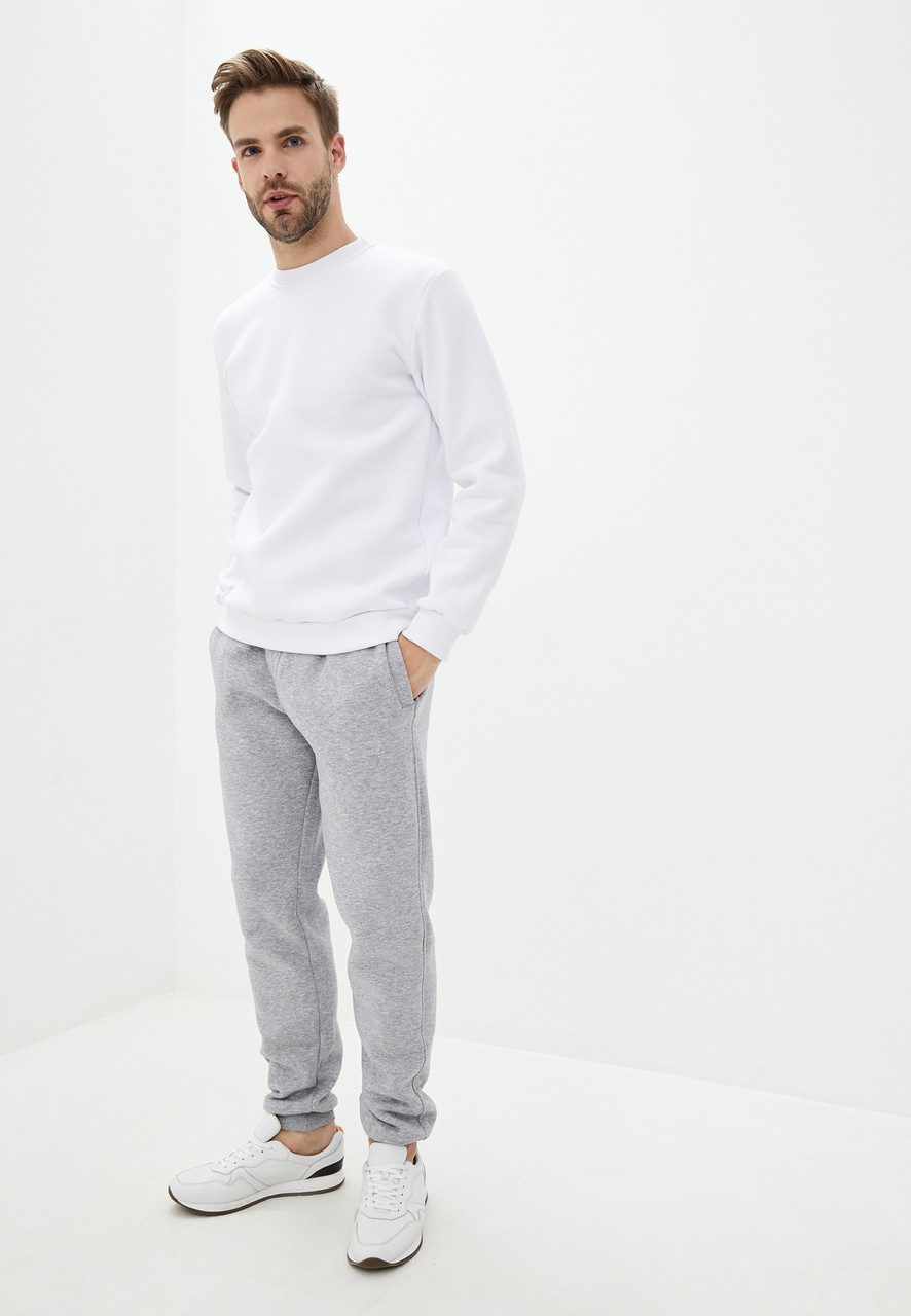 

Свитшот мужской теплый на флисе белый, M, L, XL, XXL L