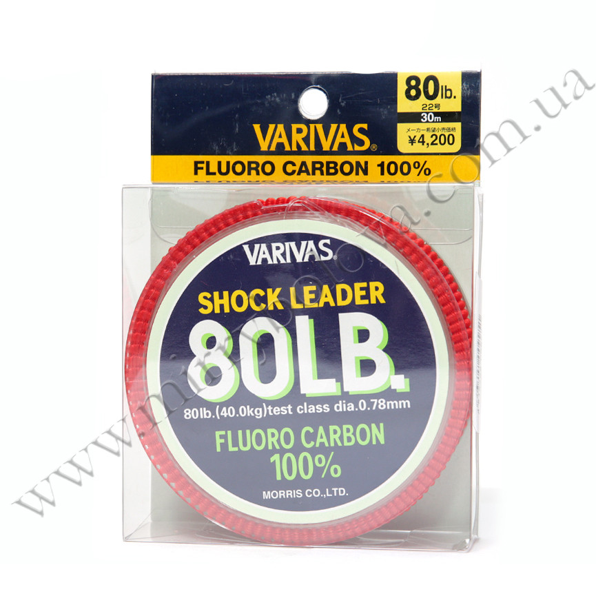 

Флюрокарбон VARIVAS Fluoro Shock Leader 30m 80LB 0.780mm