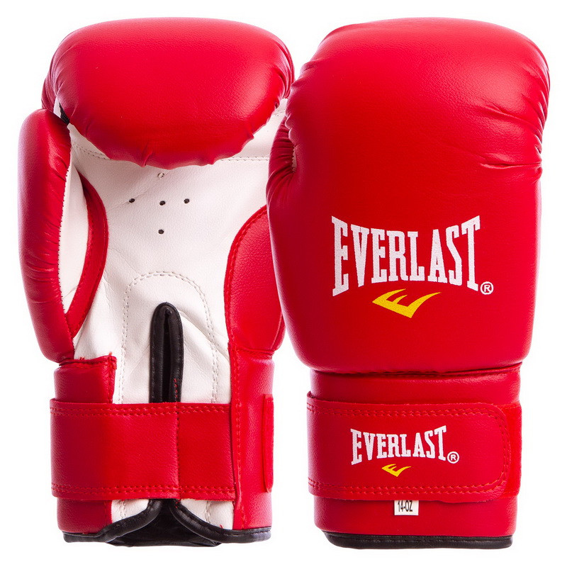 

Перчатки для бокса PVC на липучке ЮНИОР MA-0033 EVERLAST красные, 16 унций, Красный