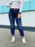 Джинсы женские синие с высокой посадкой ткань джинс коттон размеры батал: 29,30,31, фото 4