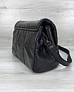 Стильна жіноча сумка трендова стьобана чорна Каміла WeLassie, фото 5