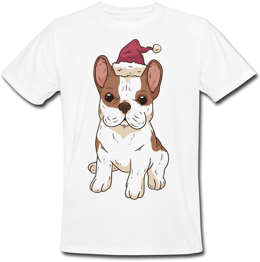 

Футболка "Bulldog Santa Hat" (белая) S