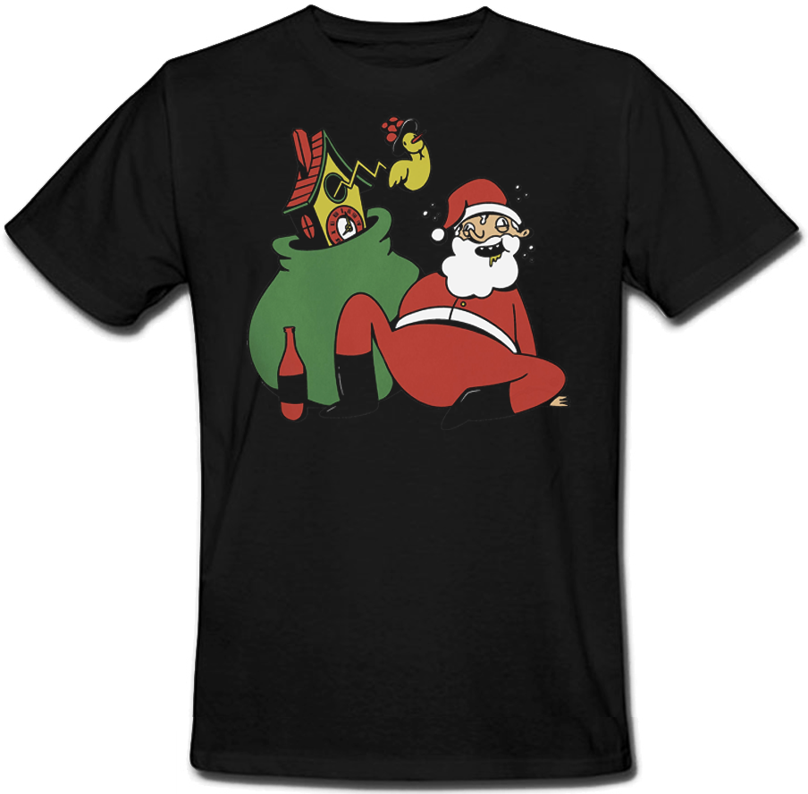 

Футболка "Drunk Santa Claus" (чёрная) XL