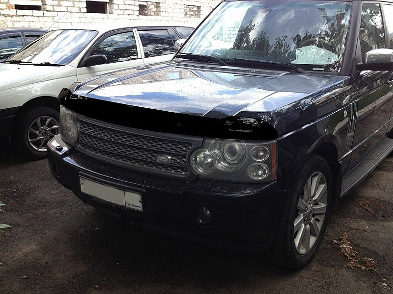 

Дефлектор капота (мухобойка) LAND ROVER Range Rover 02-12, темный