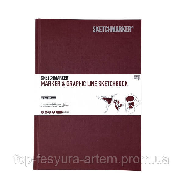 

Скетчбук SketchMarker В5 44 листов, 180 г, слива, Mglhm / Burg