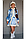 Новогодний карнавальный костюм Снегурочка (на рост 130-140 см ) голубой, фото 2