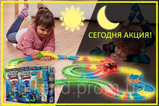 

Светящаяся дорога Magic Tracks Меджик трек 2 машинки джип внедорожник