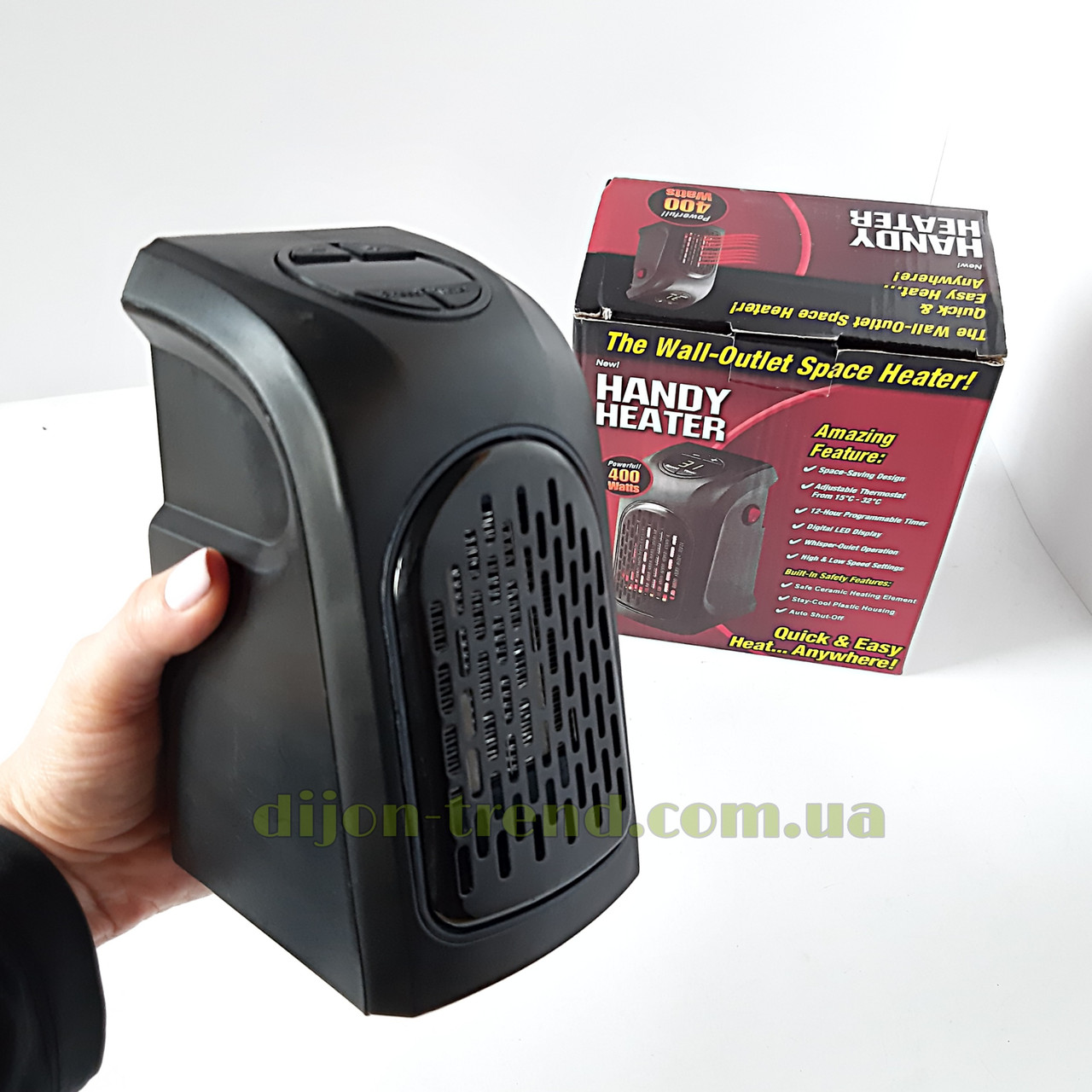 Термовентилятор handy heater 400 Вт портативный мини обогреватель с регулировкой температуры и таймером