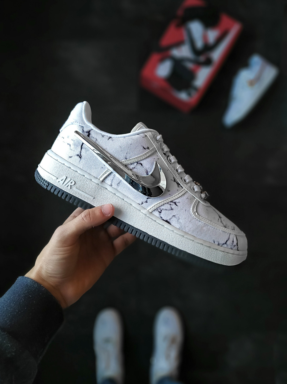 

Мужские кроссовки Travis Scott x Nike Air Force белые 42, Белый