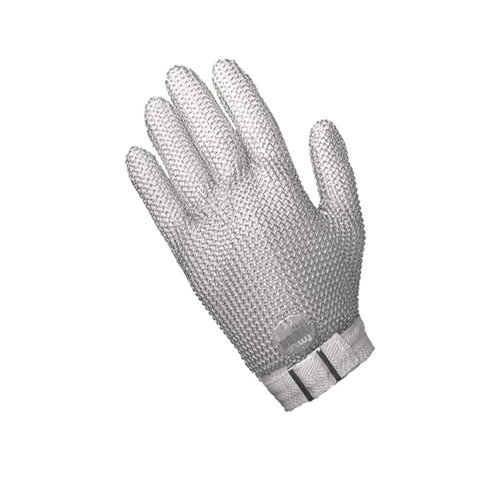 Защитная кольчужная перчатка пятипалая NIROFLEX FM PLUS размер S до запястья с текстильным ремешком