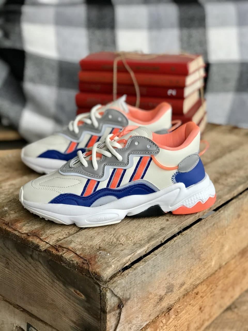 

Женские кроссовки Adidas Ozweego Biege Blue Orange / Адидас Озвиго Бежевые Синие Оранжевые 37, Разные цвета