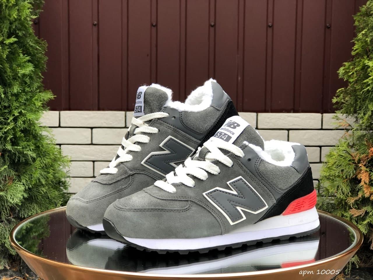 

Женские зимние кроссовки New Balance 574 Grey White Red / Нью Беланс 574 Серые Белые Красные 40, Серый