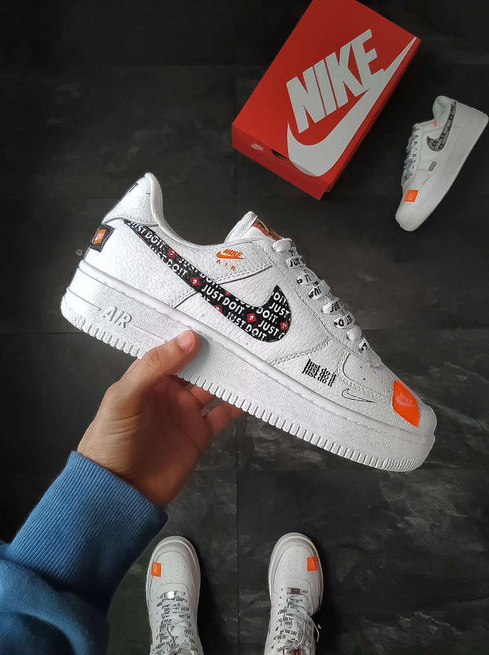 

Мужские кроссовки Nike Air Force Just Do It белые 44 размер, Белый