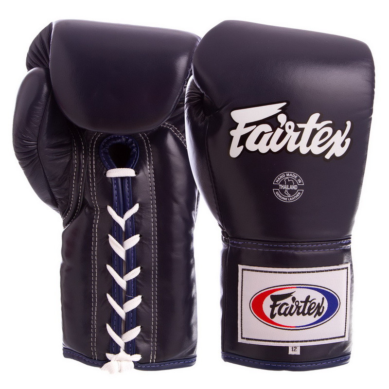 

Перчатки FAIRTEX боксерские кожаные на шнуровке BGL6 синие, 16 унций, Синий