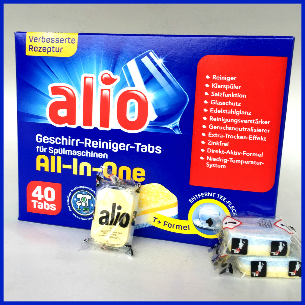 Капсулы для посуды All in One Alio Geschirr-reiniger-tabs complete 40 шт,  цена 100 грн. - Prom.ua (ID#1292813388)