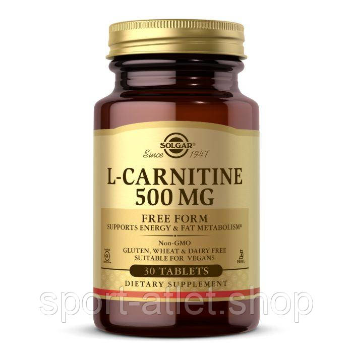 

Жиросжигатель Solgar L-Carnitine 500 mg, 30 таблеток