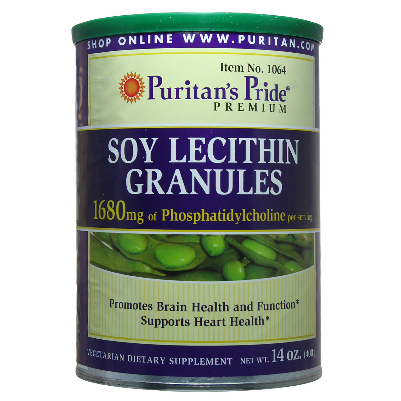 

Лецитин соевый в гранулах, Soy Lecithin Granules 1680 mg, Puritan's Pride, 400 г