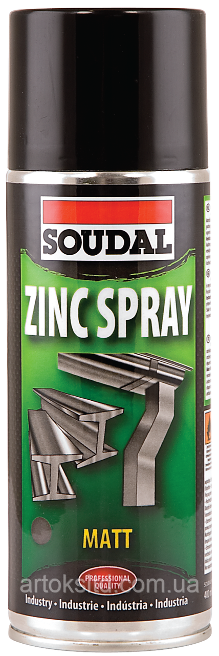 

Смазка цинковая антикоррозийная 400мл Zinc Spray SOUDAL