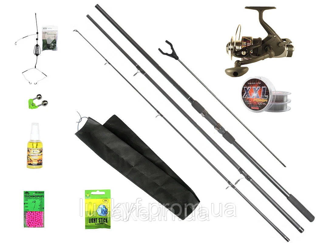 

Коропове вудилище Bratfishing Excalibur Carp. Готовий набір для ловлі коропа., Черный