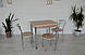 Кухонный комплект стол Тавол Ретта раскладной 80смх60 (120смх80см)+ 3 стула Ясень, фото 7