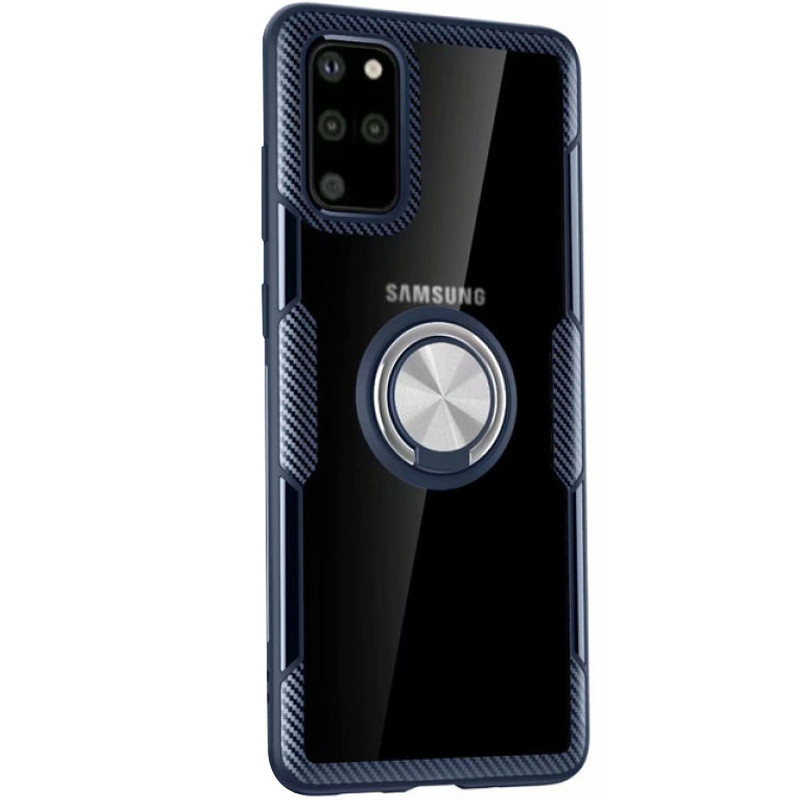 

TPU+PC чехол Deen CrystalRing for Magnet (opp) для Samsung Galaxy S20 Бесцветный / Темно-синий