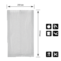 Паперовий пакет цілісний білий 410х250х60 мм (103), фото 1