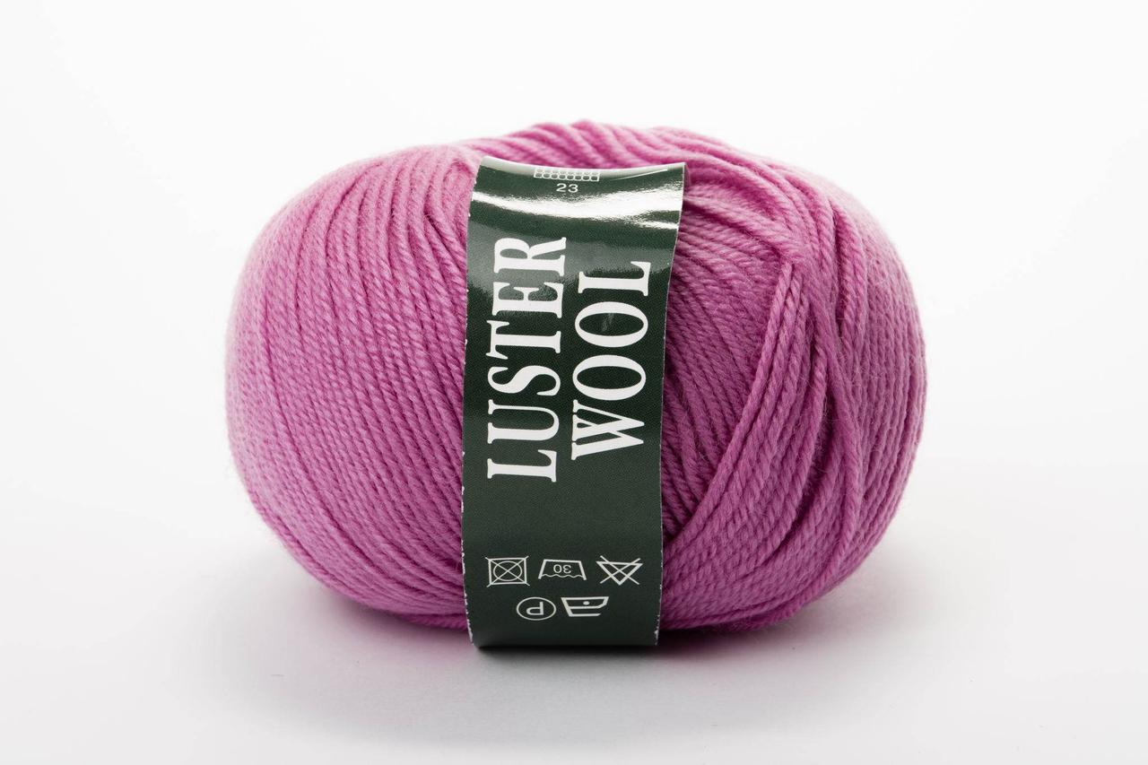 Пряжа вовняна Vita Luster Wool (50g), No Color.3375 яскраво-рожевий