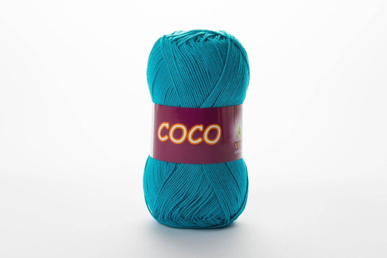 Пряжа бавовняна Vita Cotton Coco, Color No.4315 зелена бірюза