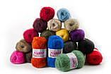 Пряжа мохеровая Ricignole Fancy Yarn HM18, Color No.22 тёмный бордо, фото 2