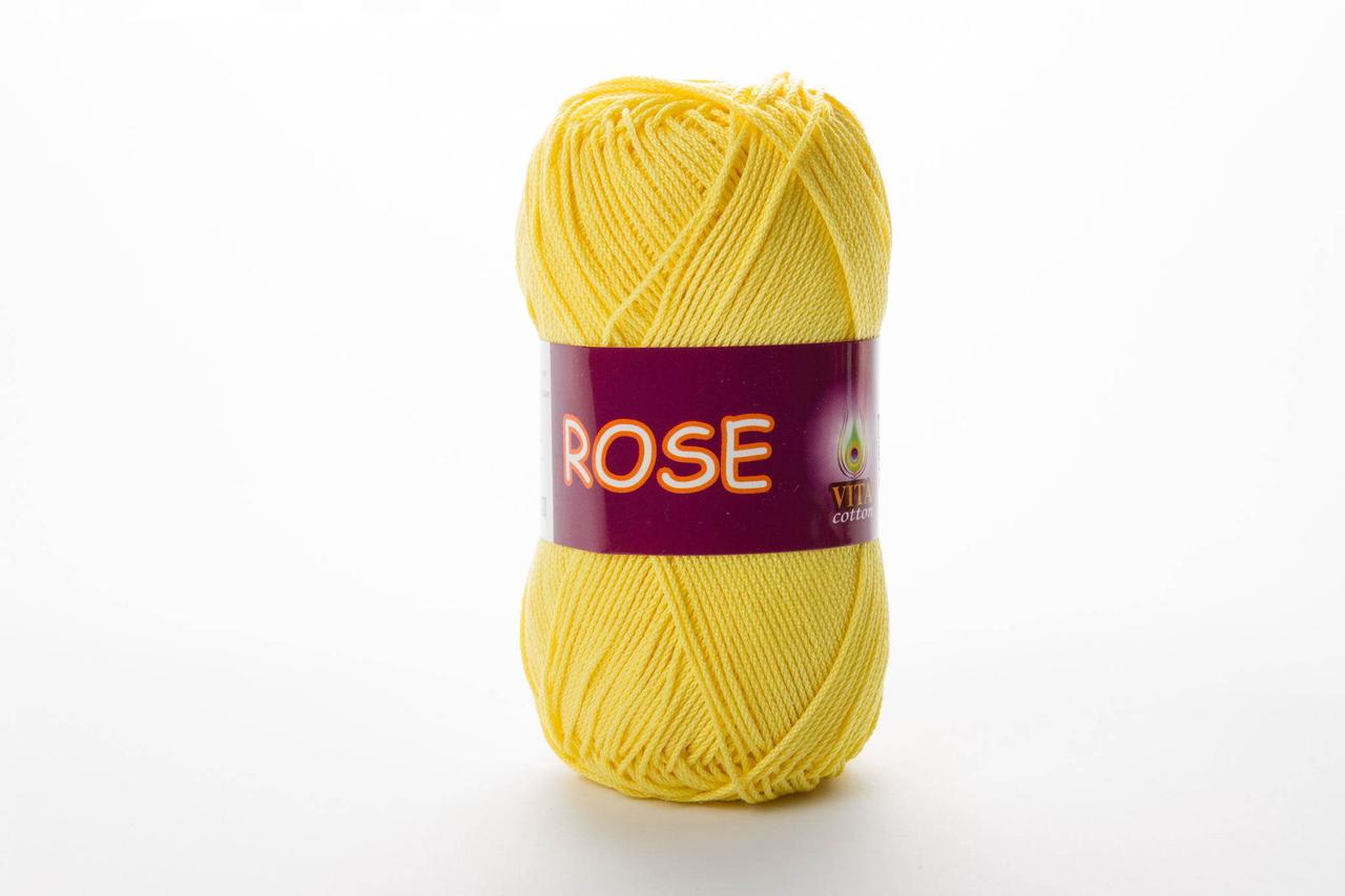 Пряжа хлопковая Vita Cotton Rose, Color No.3916 жёлтый