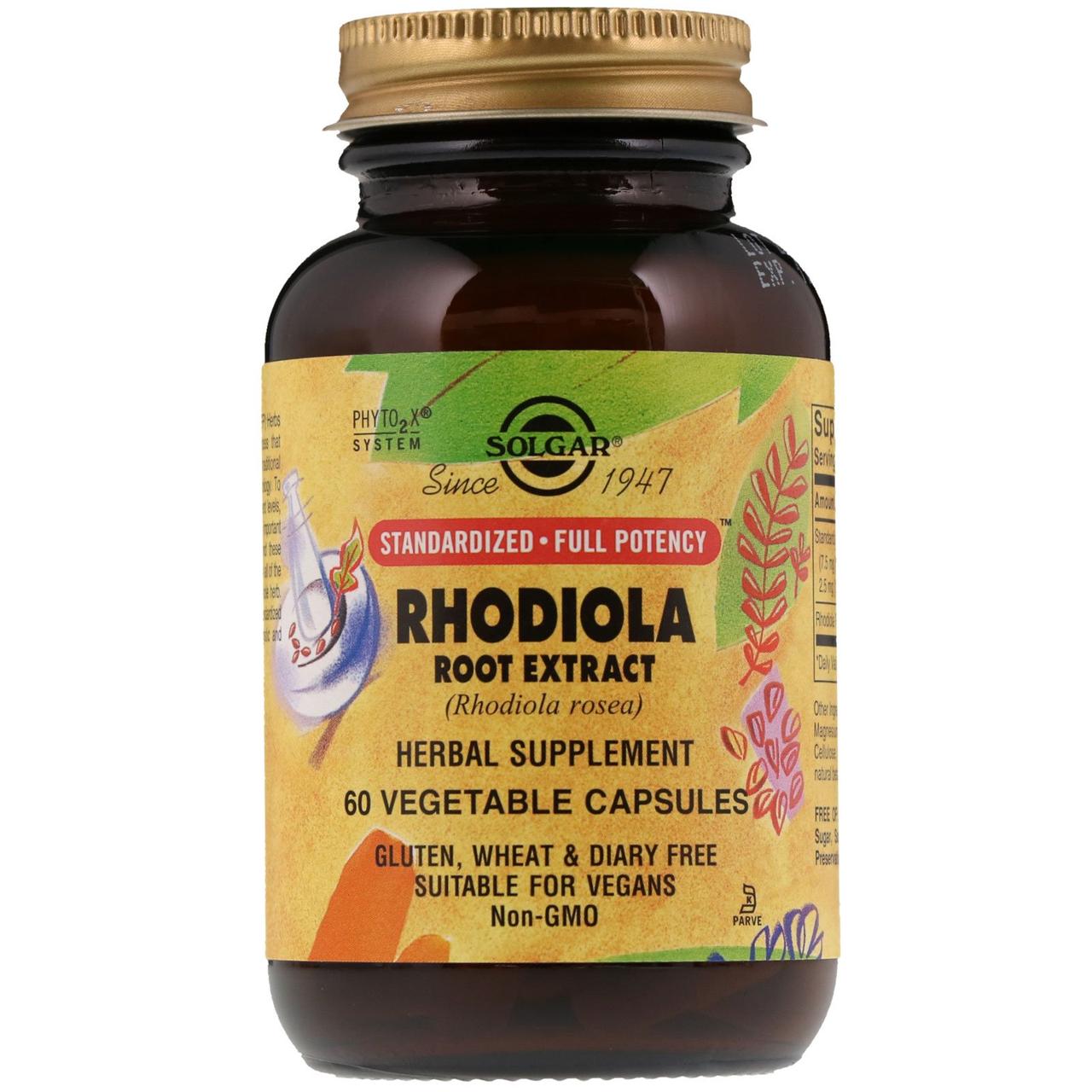 

Родиола розовая (Rhodiola Root Extract), Solgar, 60 капсул