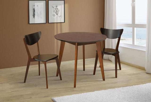 Комплект обеденный Модерно стол D900 + стулья 2 шт венге (опоры орех)