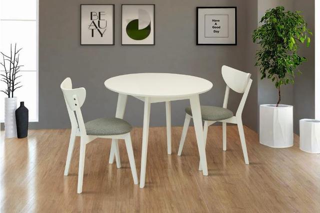 Комплект обеденный Модерно стол D900 + стулья 2 шт белый
