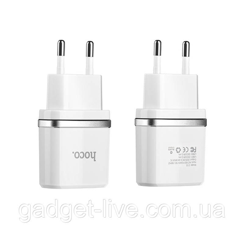 

СЗУ Hoco C12 Dual USB Charger 2.4A, Белый