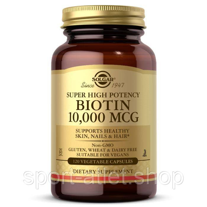 

Витамины и минералы Solgar Biotin 10000 mcg, 120 вегакапсул