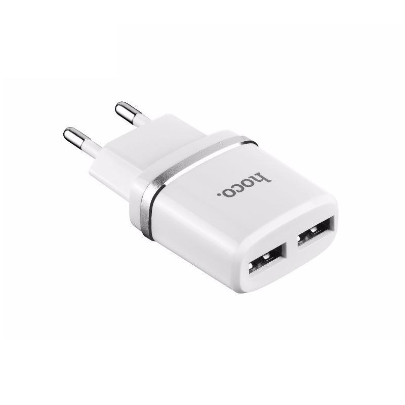 

Зарядное устройство 2USB Hoco C12 White + USB Cable MicroUSB (2.4A)