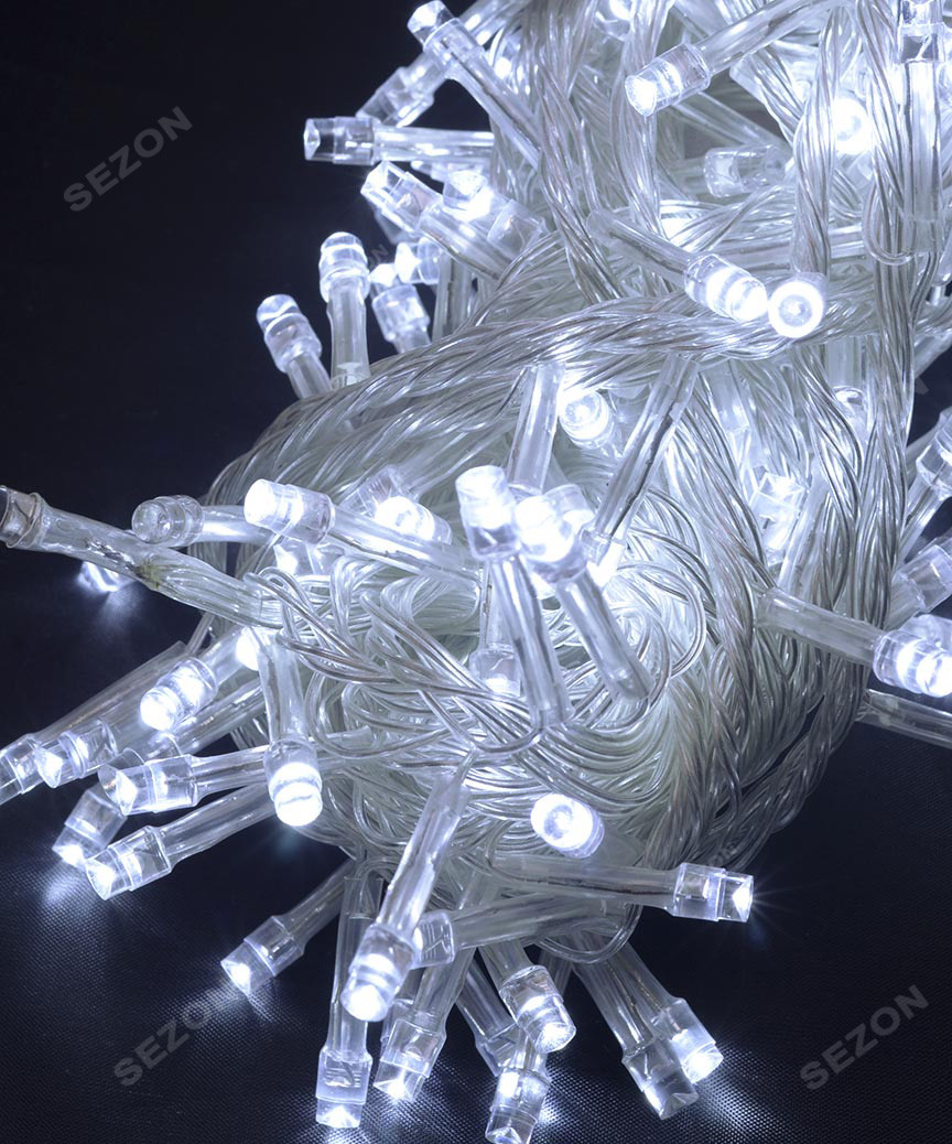 Новорічна світлодіодна гірлянда 100 LED, 6м біла