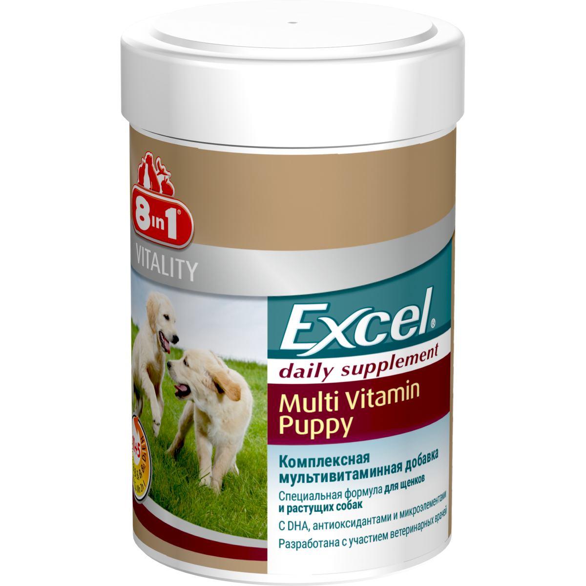 

Мультивитамины для щенков и молодых собак 8in1 Excel Multi Vitamin Puppy 100 таб.