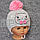 Зимова утеплена термо р 42-46 6-12 міс в'язана шапочка з вушками для малюків хлопчика зима 7074 Коричневий 44, фото 4