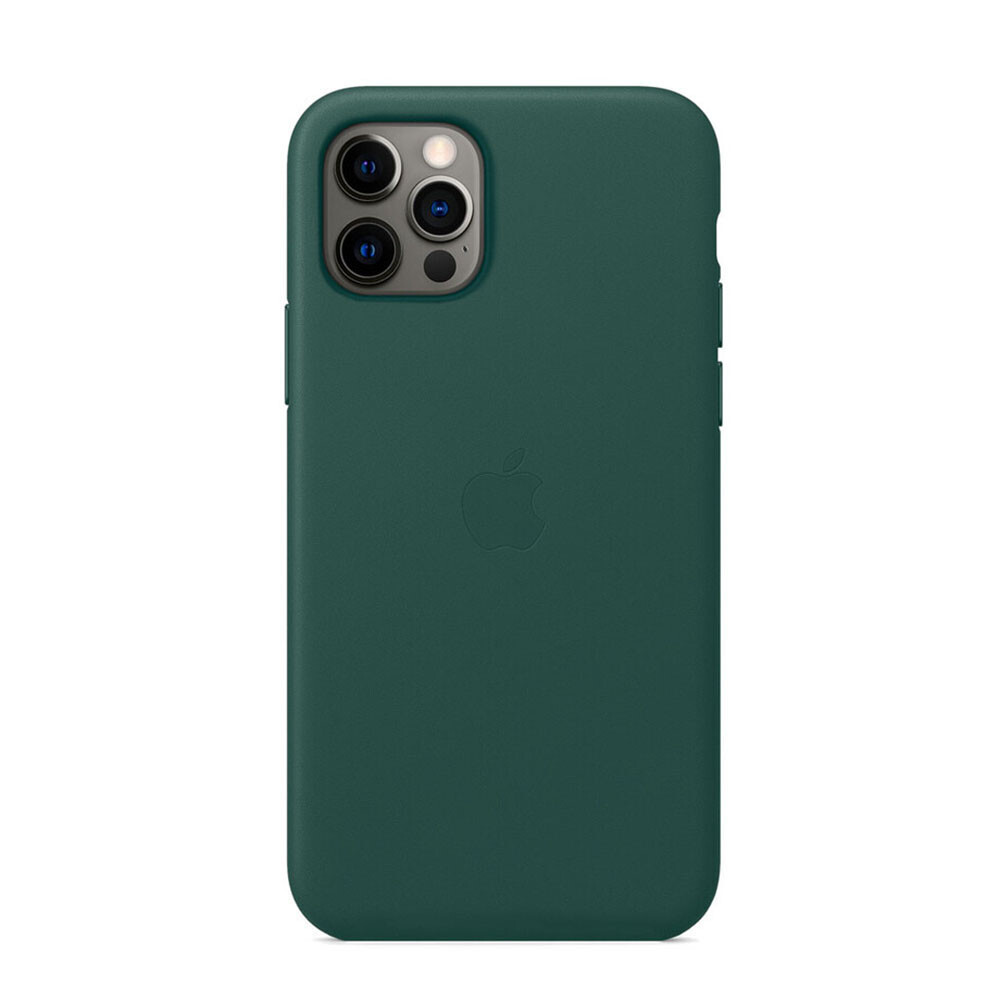 

Чехол из натуральной кожи на айфон 12 pro Apple iphone leather case Forest Green