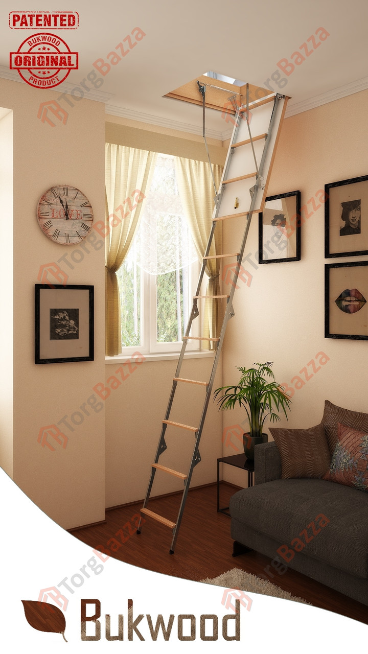 

Сходи на горище 80x60 Bukwood Compact Metal Mini (H = 265 см)