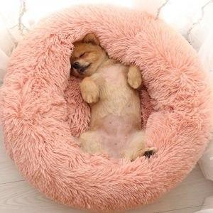 Лежак для кішок і собак, лежанка-подушка, ліжко L 60 см до 9 кг рожевий колір