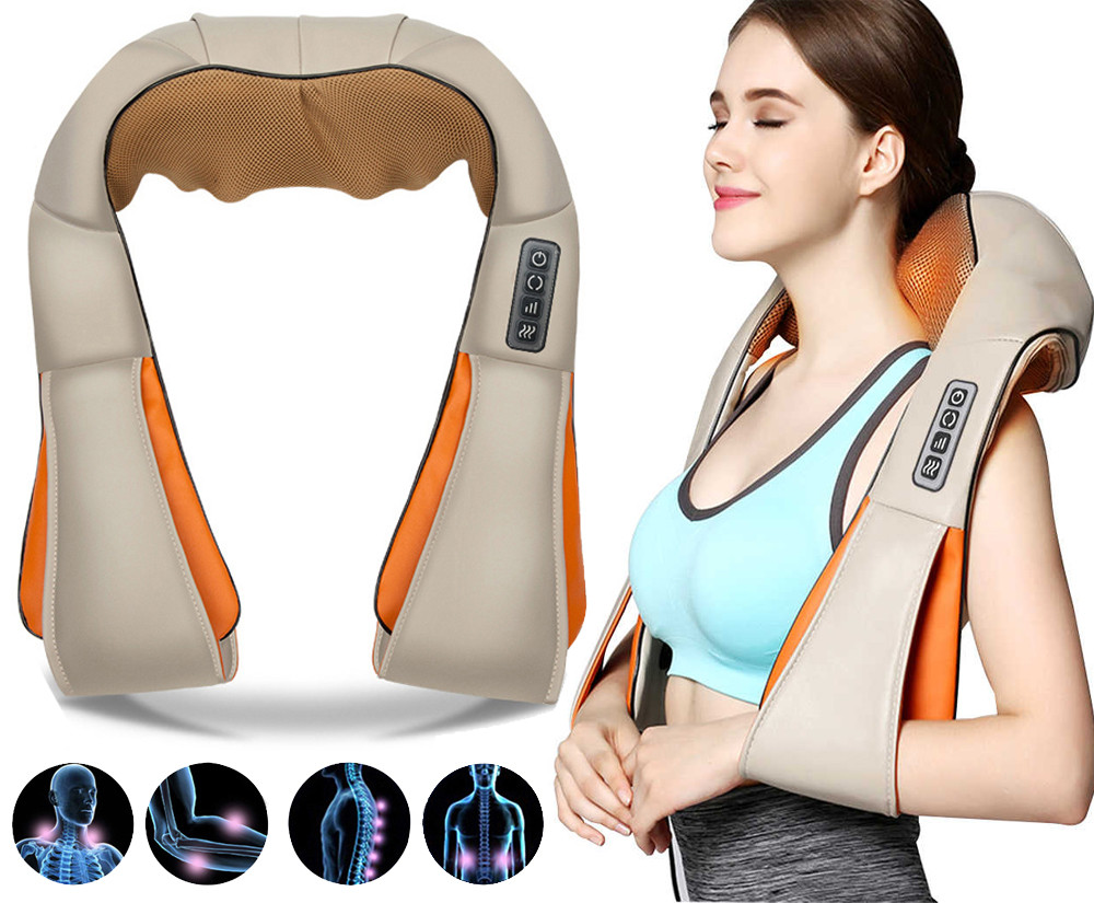 

Роликовый массажер для шеи и плеч с ИК-прогревом Massager of Neck Kneading (4860), Бежевый