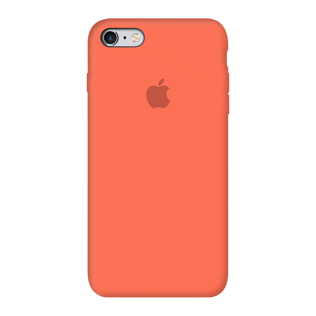 

Чехол силиконовый на айфон Silicone Case для iPhone 6 / 6S Plus закрытый низ apricot оранжевый