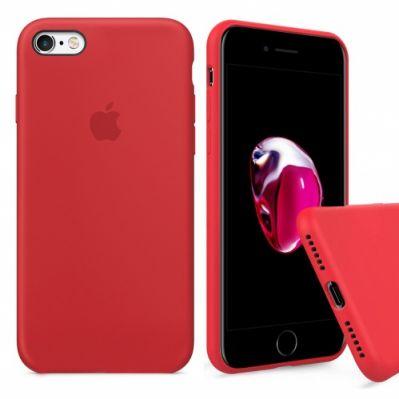 

Чехол силиконовый на айфон Silicone Case для iPhone 6 / 6S Plus закрытый низ red красный