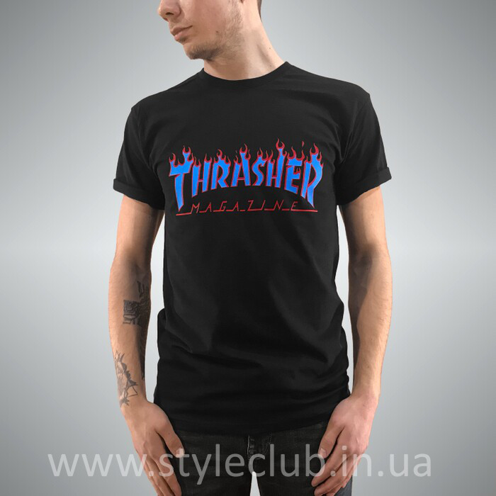 

Футболка Thrasher | Бирки Фотки | Мужская черная Топовый трешер