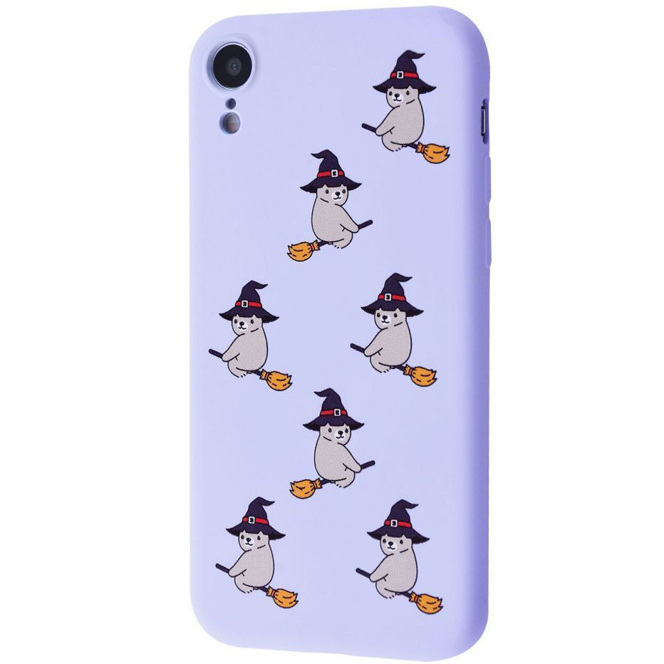 

TPU чехол WAVE Fancy для Apple iPhone XR (6.1"), Bear on broom / light purple