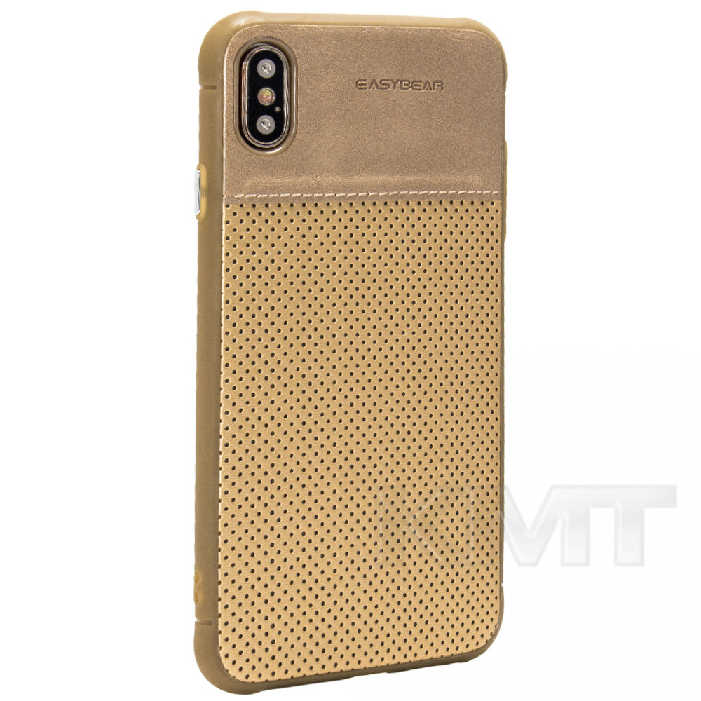 

Чехол накладка EasyBear Leather Case iPhone XS Max. Gold